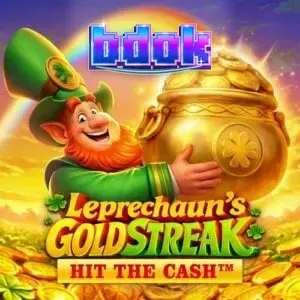 Leprechaun’s Gold Streak Hit The Cash স্লট গেমের একটি দৃশ্য যেখানে গোল্ডেন পট এবং আইরিশ প্রতীক দেখা যাচ্ছে।